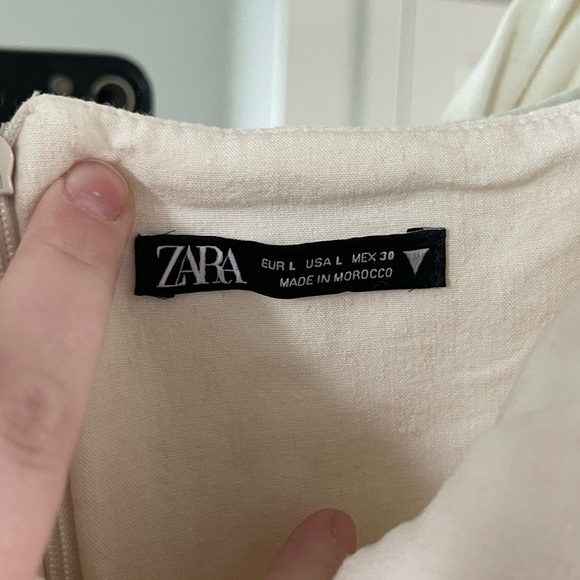 Zara Blogger's Favorite L Linen Blend Knotted Rustic Puff Sleeve Midi Dress - Picture 6 of 7